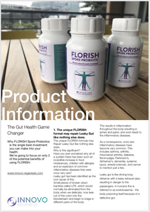 The New FLORISH Spore Probiotic Product Info Packaging Insert